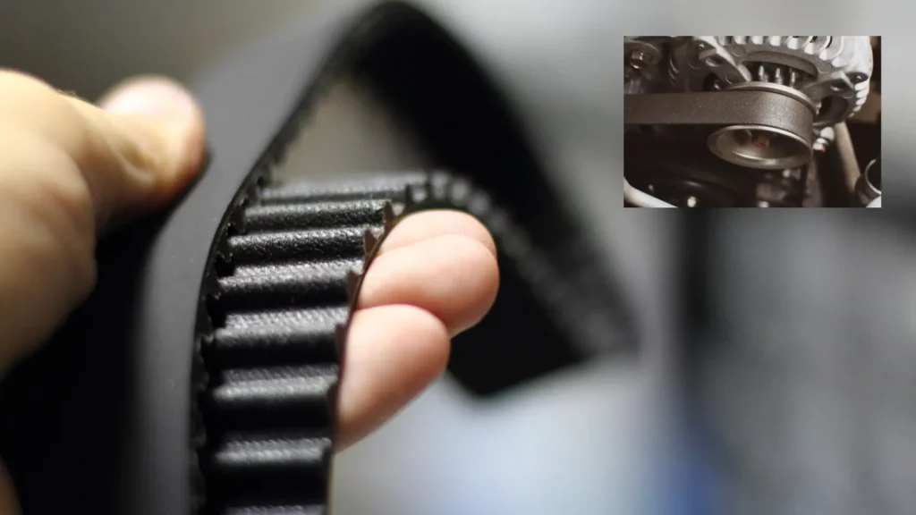 Close-up of a car's cambelt (timing belt)