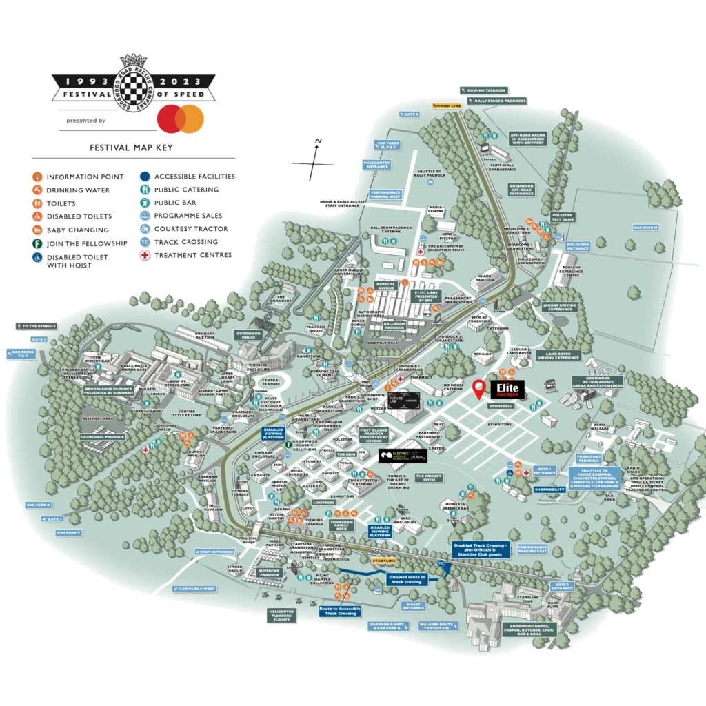 Goodwood Festival of Speed Map | Elite Garages Stand