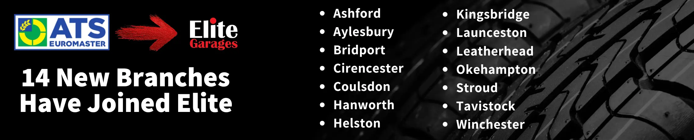 Elite Garages has opened 14 new locations, formerly ATS Euromaster